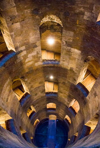 Low angle view of illuminated ceiling of building