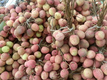 Full frame shot of lychees