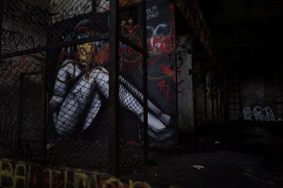 Graffiti on wall of abandoned building