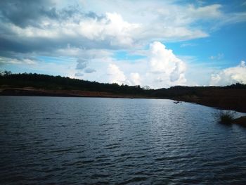 Panoramic view of lake against sky