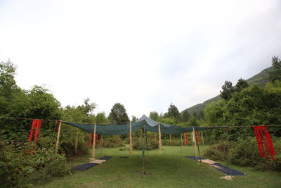 View of empty playground against sky