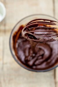 Close-up of dessert in bowl on table