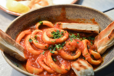 Close-up of soup in bowl