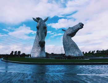 View of fountain against sky