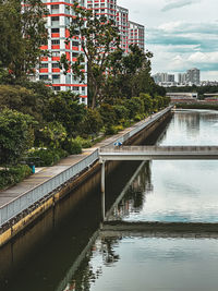 Bridge over river in city