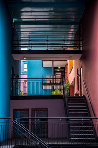 Illuminated urban staircase