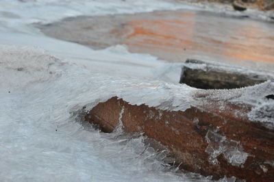 Full frame shot of frozen water