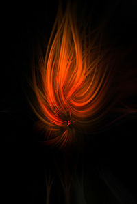 Close-up of light painting against black background