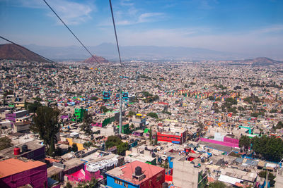 Iztapalapa neighborhood  in mexico city from the cablebús