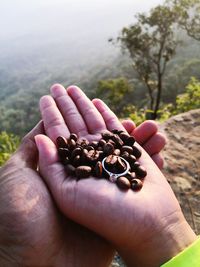 Close-up of hand holding food