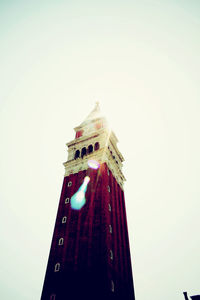 Low angle view of tower against clear sky