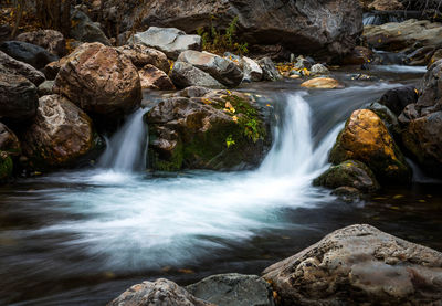 Scenic view of waterfall