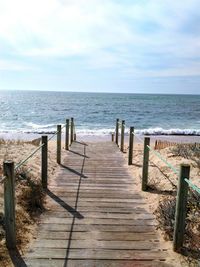 View of pier on sea