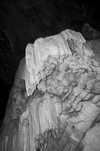 Low angle view of rock formation in cave