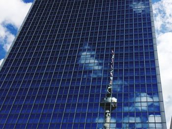 Low angle view of modern building against sky