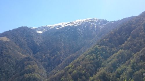 Scenic view of mountains against clear sky