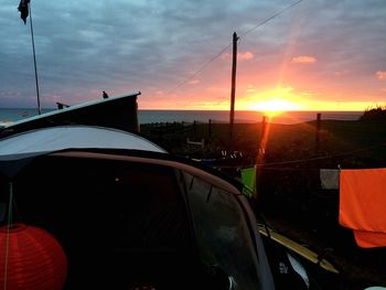 View of sunset over sea