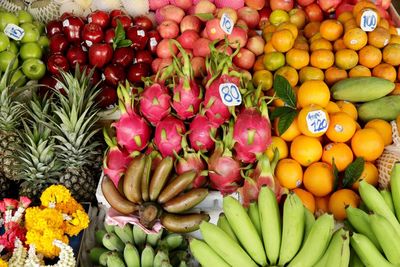 Full frame shot of fruits in market