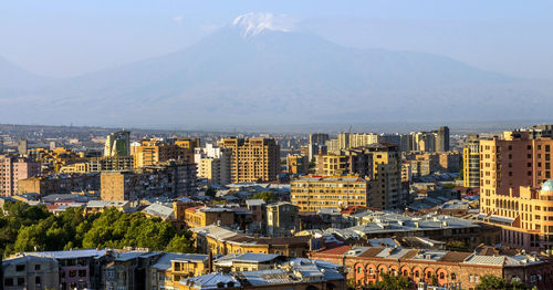 View of the majestic mount ararat from yerevan, armenia.