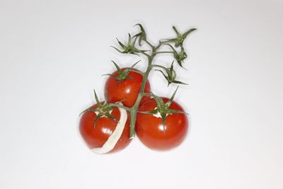 Close-up of cherry tomatoes against white background