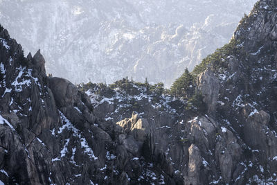 High angle view of mountains at seoraksan national park during winter