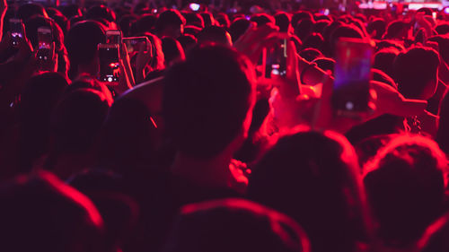 Group of people at music concert