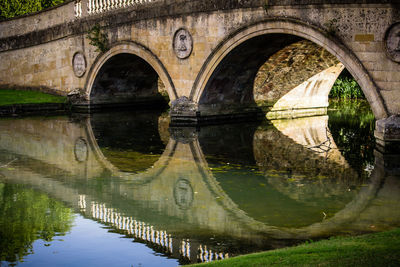 Reflection of historic building in water