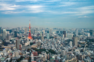 Aerial view of buildings in city