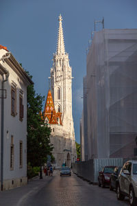 Panoramic view of buildings against sky in city