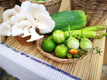 Close-up of fruits in basket