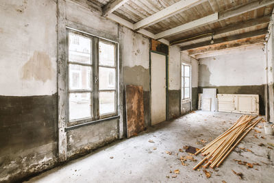 Interior of abandoned building