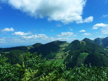 Scenic view of mountains against sky