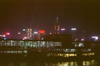 Illuminated city at night