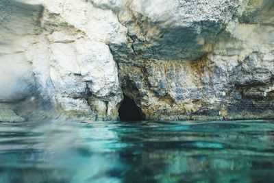 Rock formation in sea