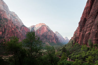 Scenic view of mountains against clear sky