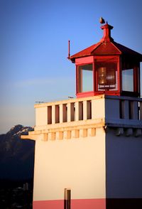 High section of building against clear sky