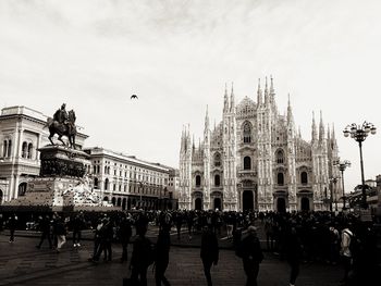 Group of people in front of building