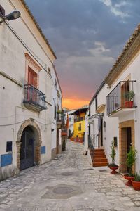 A street of grottole, a rural village in basilicata region, italy.