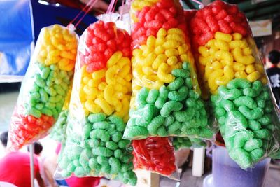 Close-up of multi colored fruits for sale