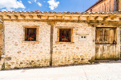 Closed door of old building