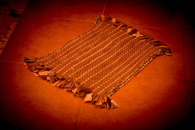 High angle view of fire escape on floor