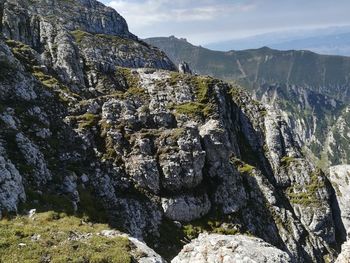 Scenic view of rock formation against sky