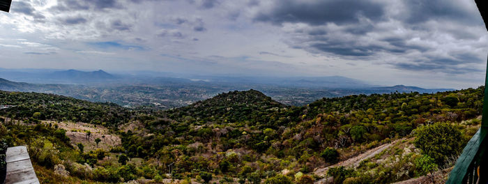 High angle view of landscape against sky