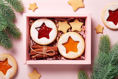 Heart shape cookies on table