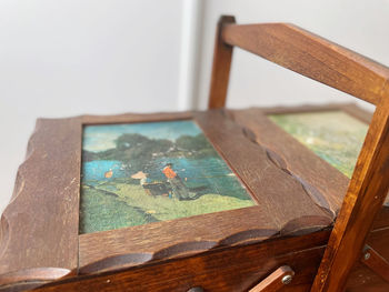 Close-up of wooden table