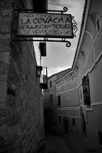 Narrow alley along buildings