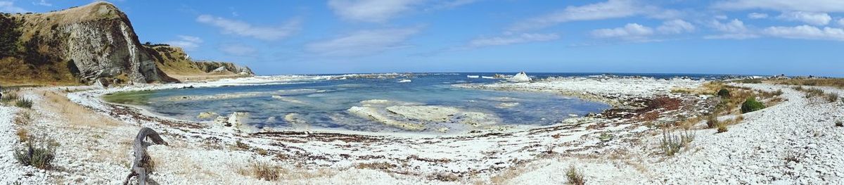 Panoramic view of beach against sky