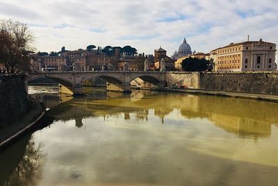 Reflection of buildings in water