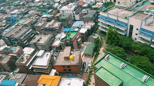 High angle shot of cityscape