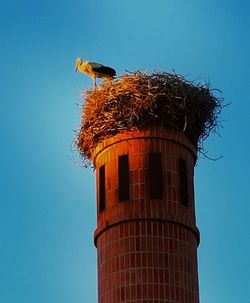 Low angle view of tower against clear sky